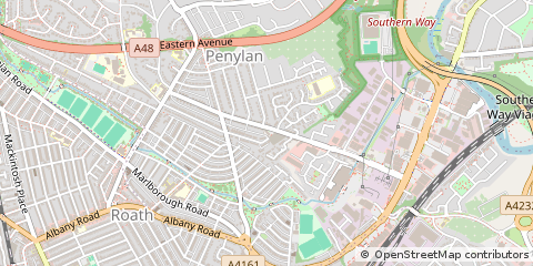 Map of Cardiff, South Glamorgan
