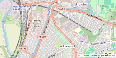 Map of Warrington, Cheshire