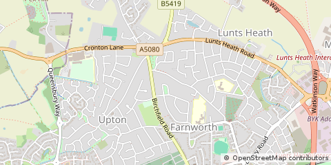 Map of Widnes, Cheshire