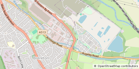 Map of Rugeley, Staffordshire