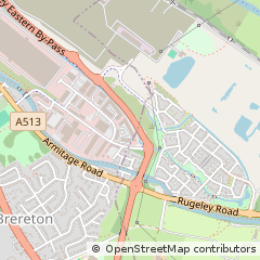 Map of Rugeley, Staffordshire