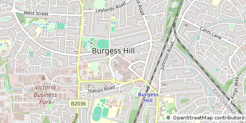 Map of Burgess Hill, West Sussex