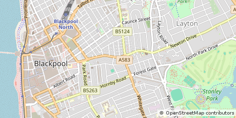 Map of Blackpool, Lancashire