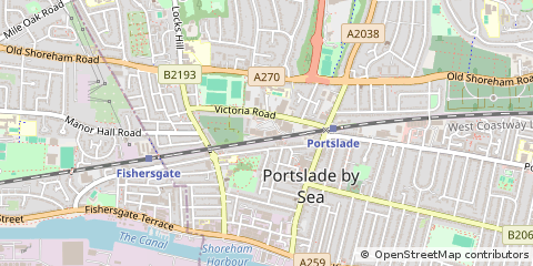Map of Portslade, East Sussex