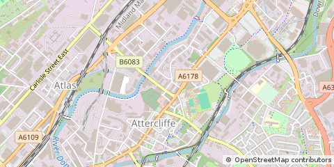 Map of Sheffield, South Yorkshire
