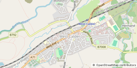 Map of West Calder, West Lothain