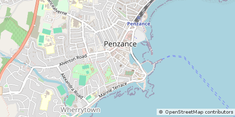 Map of Penzance, Cornwall