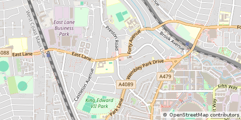 Map of Wembley, Middlesex