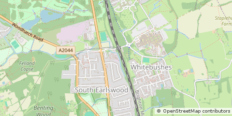 Map of Redhill, Surrey