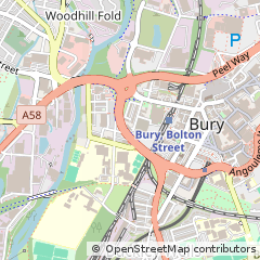 Map of Bury, Lancashire