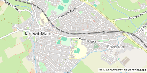 Map of Llantwit Major, Vale of Glamorgan