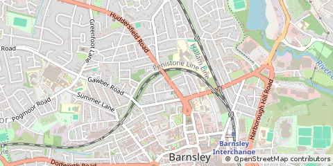 Map of Barnsley, South Yorkshire