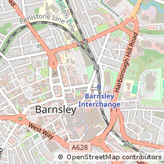 Map of Barnsley, South Yorkshire.