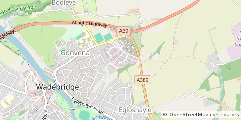 Map of Wadebridge, Cornwall