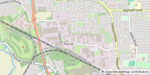 Map of Worksop, Nottinghamshire