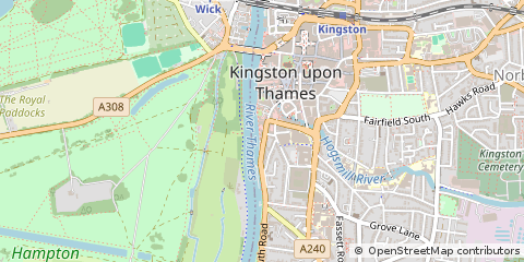 Map of Kingston Upon Thames, Surrey