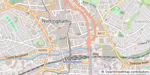 Map of Nottingham, Nottinghamshire