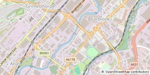 Map of Sheffield, South Yorkshire