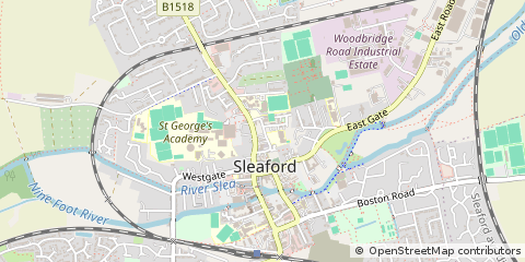 Map of Sleaford, Lincolnshire