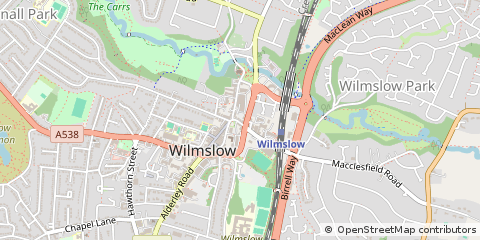 Map of Wilmslow, Cheshire
