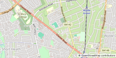 Map of Sutton Coldfield, West Midlands