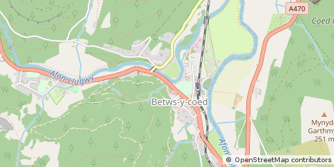 Map of Betws Y Coed, Conwy