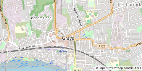 Map of Grays, Essex