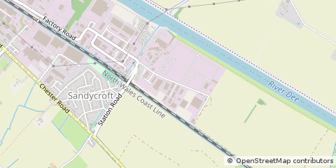 Map of Deeside, Flintshire