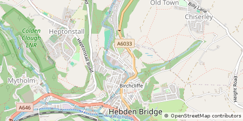 Map of Hebden Bridge, West Yorkshire
