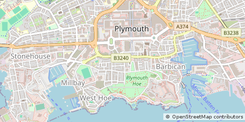 Map of Plymouth, Devon