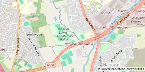 Map of Stoke on Trent, Staffordshire