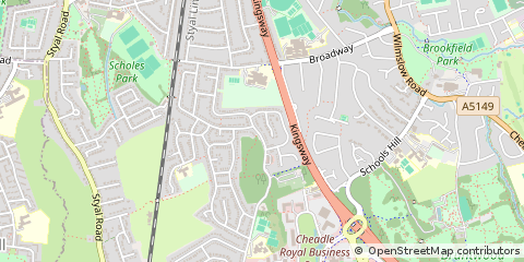 Map of Cheadle, Cheshire