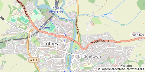 Map of Totnes, Devon