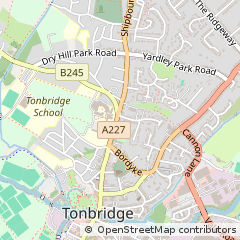 Map of Tonbridge, Kent