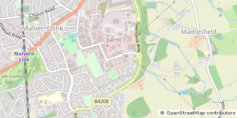 Map of Malvern, Worcestershire