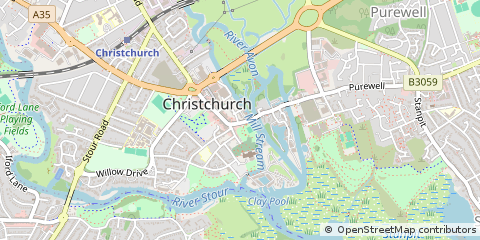 Map of Christchurch, Dorset