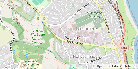 Map of Sunderland, Tyne and Wear