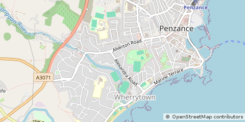 Map of Penzance, Cornwall