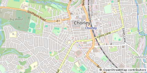 Map of Chorley, Lancashire