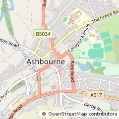 Map of Ashbourne, Derbyshire