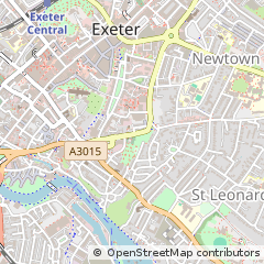 Map of Exeter, Devon