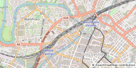 Map of Salford, Greater Manchester