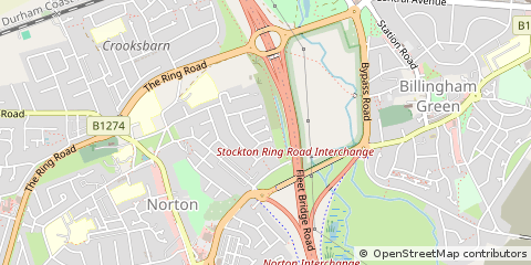 Map of Stockton-on-Tees, Cleveland