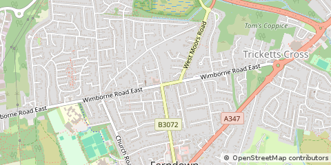 Map of Ferndown, Dorset