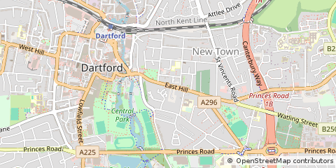 Map of Dartford, Kent