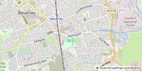 Map of Beverley, East Riding of Yorkshire