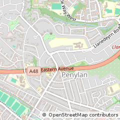 Map of Cardiff, Cymru