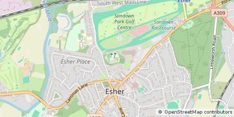 Map of Esher, Surrey