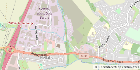 Map of Rotherham, South Yorkshire