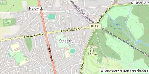 Map of Sutton Coldfield, West Midlands